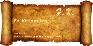 Fa Krisztina névjegykártya